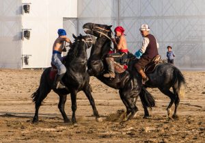 Er Enish Pferdewrestling Wettkampf der World Nomad Games Kirgistan